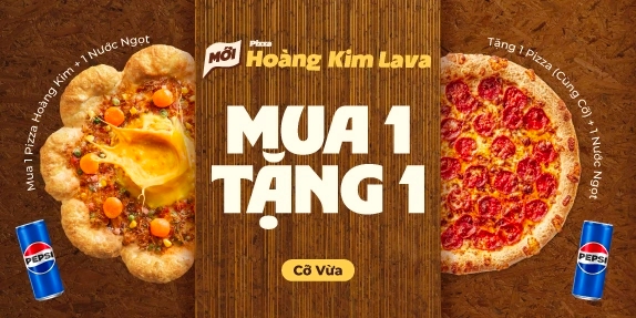 MUA 1 TẶNG 1 PIZZA HOÀNG KIM (CỠ VỪA)